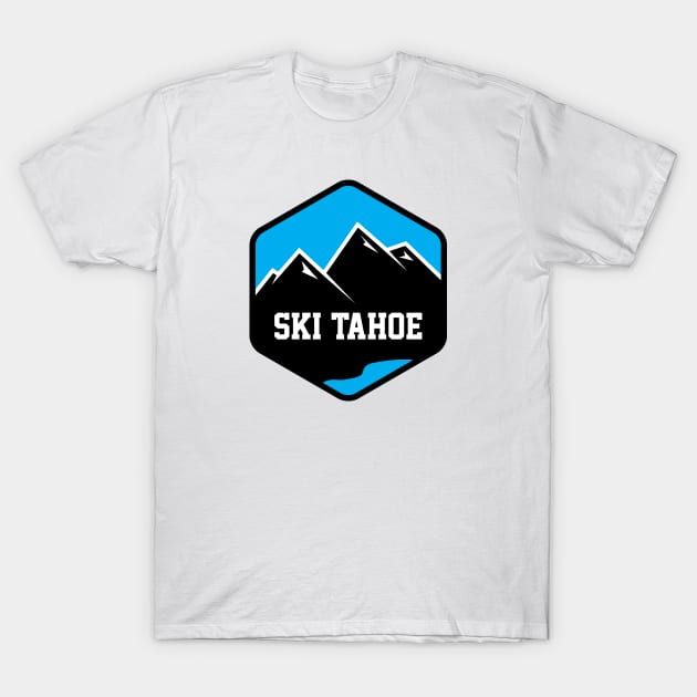 Ski Lake Tahoe Badge T-Shirt by HolidayShirts